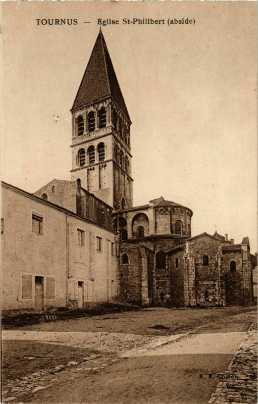 Carte postale ancienne Tournus Eglise St.Philibert France à Tournus