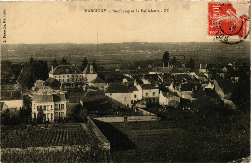 Carte postale ancienne Marcigny Borchamp et la Paillebotte France à Marcigny