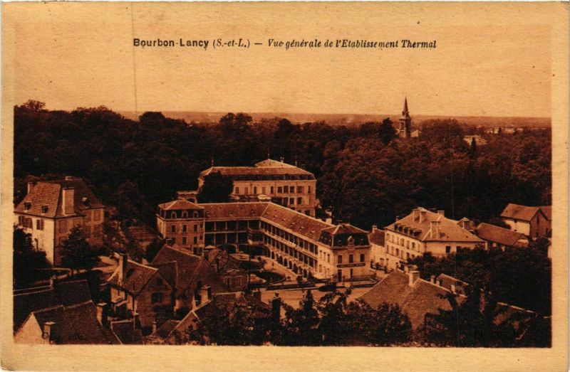 Carte postale ancienne Bourbon-Lancy Vue Generale de l'Etabl.Thermal France à Bourbon-Lancy