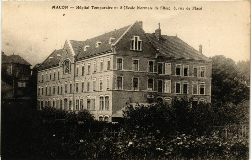 Carte postale ancienne Macon Hopital Temporaire France à Mâcon