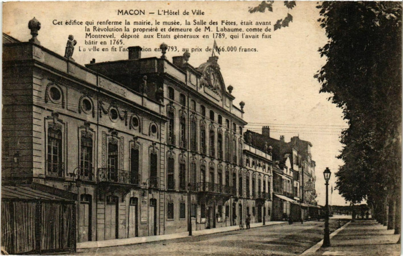Carte postale ancienne Macon L'Hotel de Ville France à Mâcon