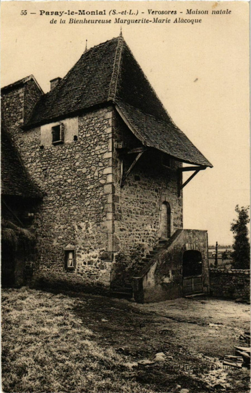 Carte postale ancienne Paray le Monial Verosores, maison natale France à Paray-le-Monial
