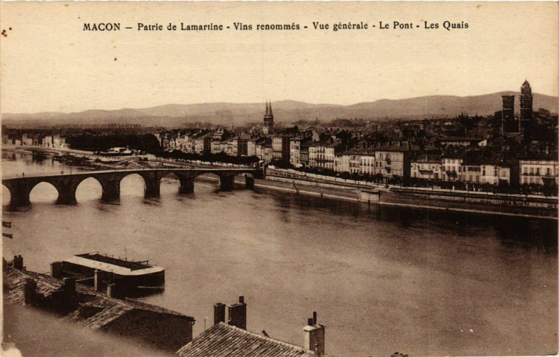 Carte postale ancienne Macon Partie de Lamartine, Vins renommes France à Mâcon