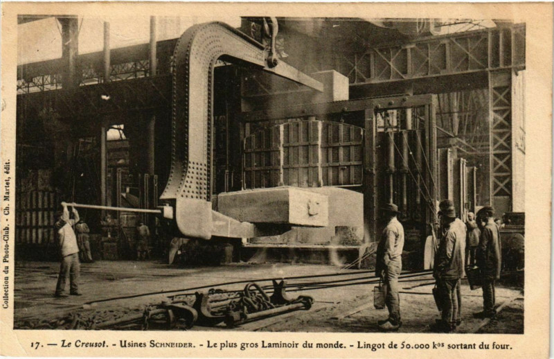 Carte postale ancienne Le Creusot Le plus gros Laminoir du monde France au Creusot