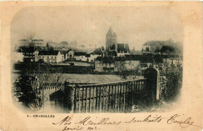 Carte postale ancienne Charolles France à Charolles