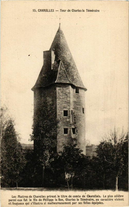 Carte postale ancienne Charolles Tour de Charles le Temeraire France à Charolles