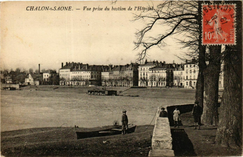 Carte postale ancienne Chalon sur Saone Vue prise du bastion de l'Hopital France