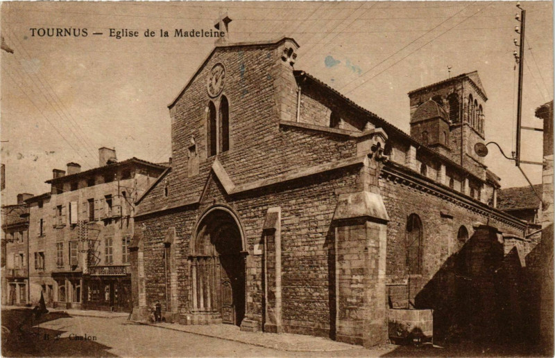 Carte postale ancienne Tournus Eglise de la Madeleine France à Tournus
