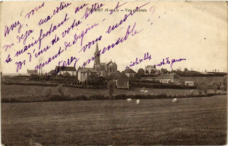 Carte postale ancienne Oudry Vue Generale France à Oudry