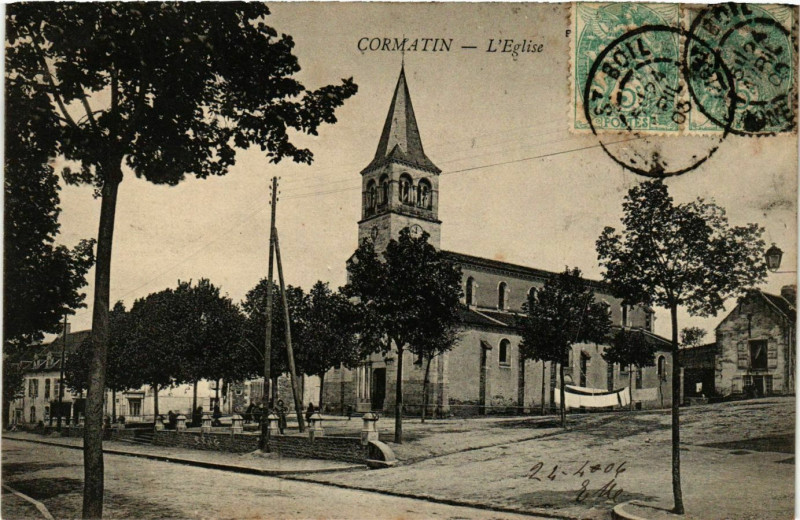 Carte postale ancienne Cormatin L'Eglise France à Cormatin