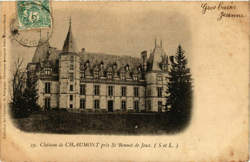 Carte postale ancienne Chateau de Chaumont pres St.Bonnet de Joux France à Château