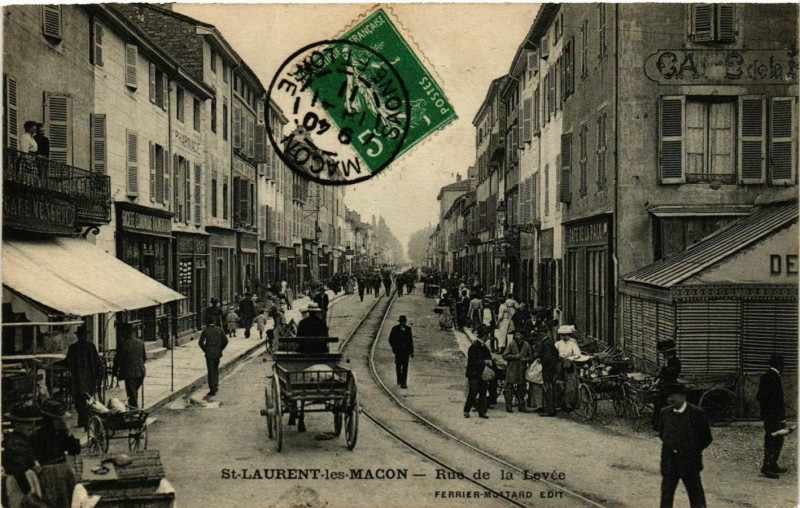 Carte postale ancienne Macon Rue de la Levee France à Mâcon