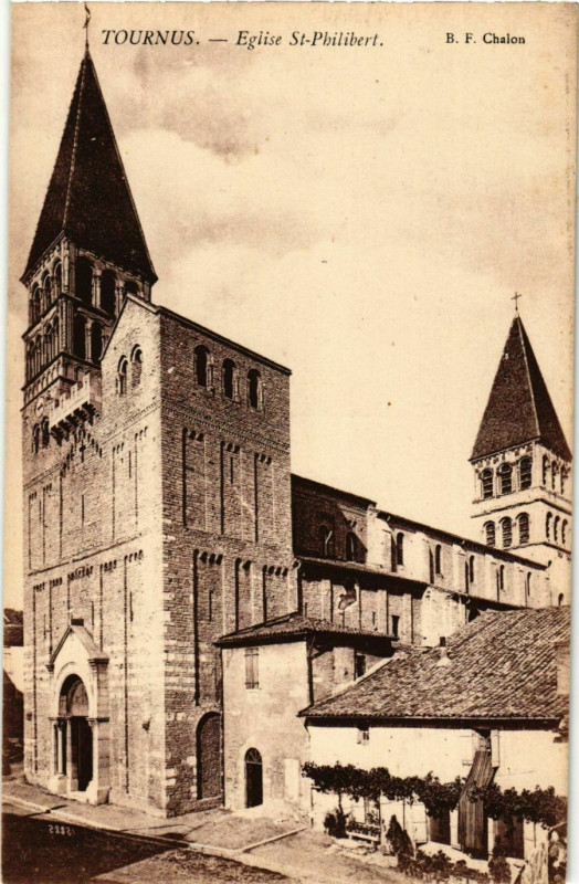Carte postale ancienne Tournus Eglise St.Philibert France à Tournus