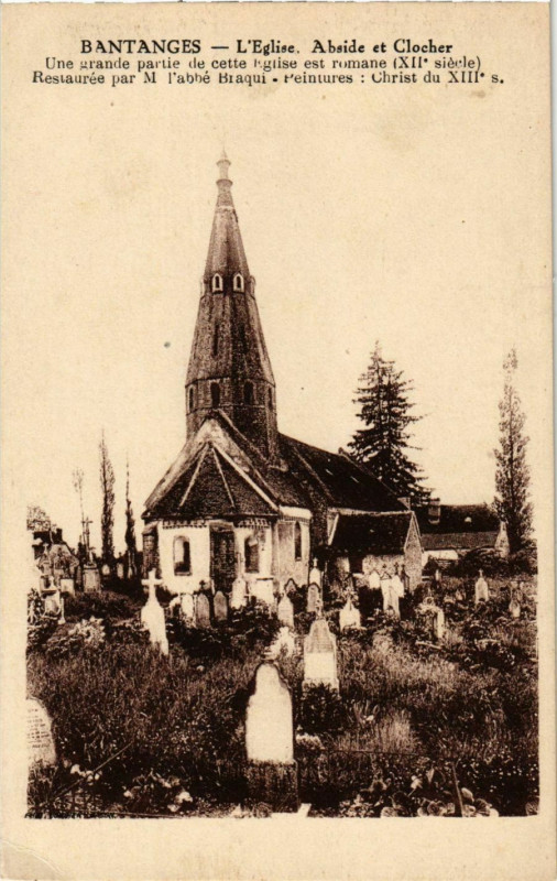 Carte postale ancienne Bantanges L'Eglise France à Bantanges