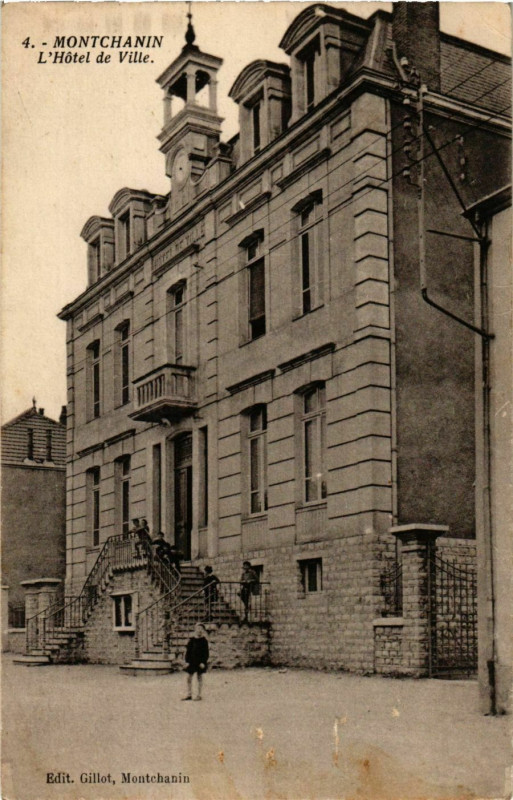 Carte postale ancienne Montchanin L'Hotel de Ville France à Montchanin