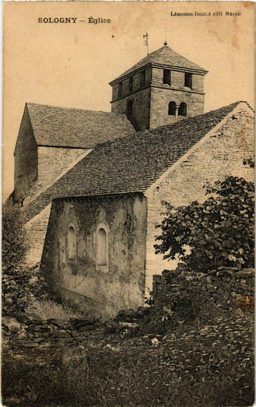 Carte postale ancienne Sologny Eglise France à Sologny