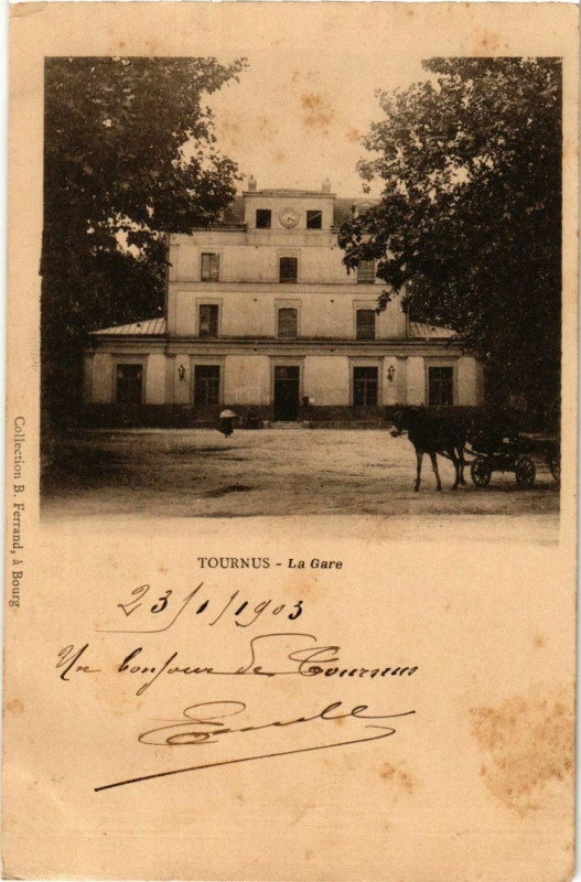 Carte postale ancienne Tournus La Gare France à Tournus