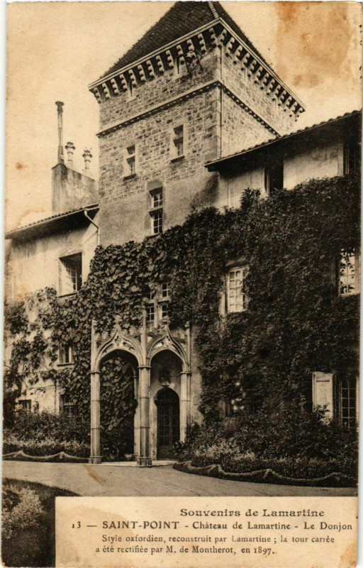 Carte postale ancienne Saint-Point Chateau de Lamartine France à Saint-Point
