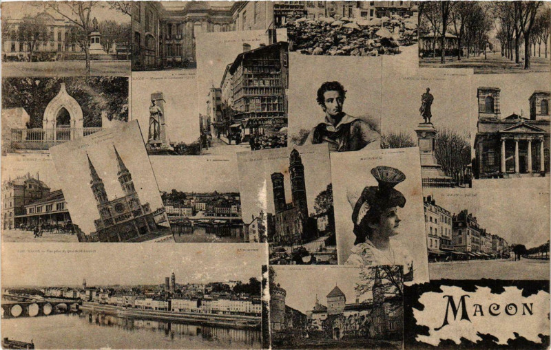 Carte postale ancienne Macon Souvenir France à Mâcon