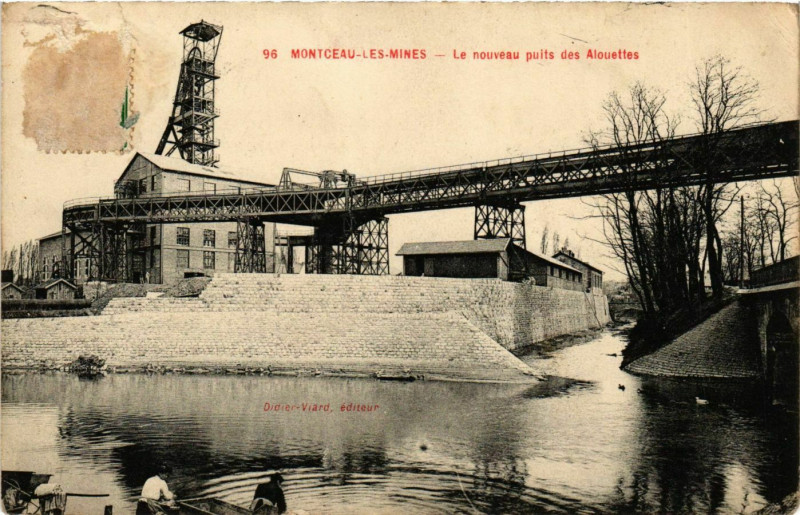 Carte postale ancienne Montceau les Mines Le nouveau puits des Alouettes France à Mont