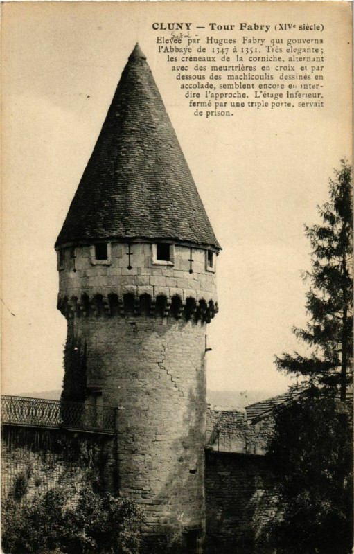Carte postale ancienne Cluny Tour Fabri France à Cluny