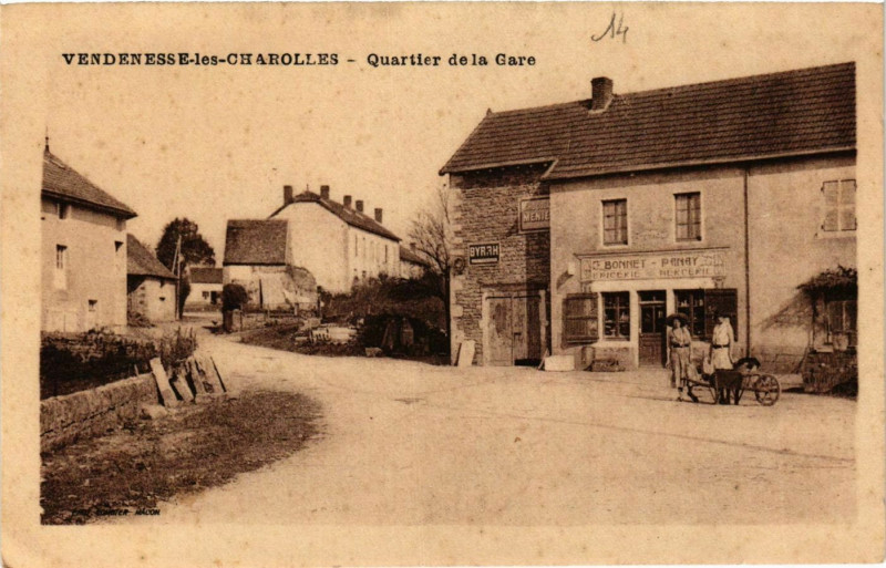 Carte postale ancienne Charolles Quartier de la Gare France à Charolles