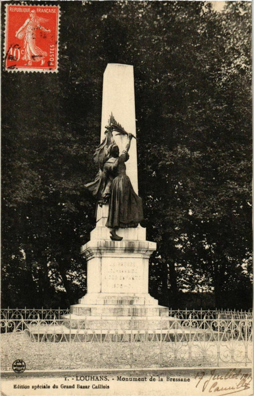 Carte postale ancienne Louhans Monument de la Bressane France à Louhans