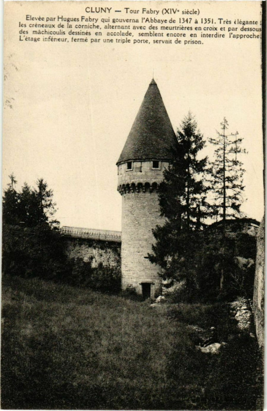 Carte postale ancienne Cluny Tour Fabri France à Cluny