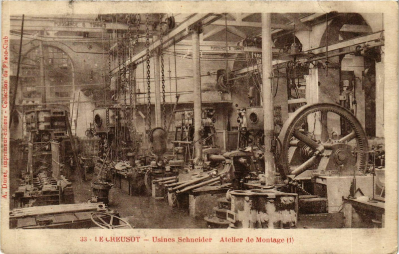 Carte postale ancienne Le Creusot Usines Schneider, Atelier de Montage France au Creusot