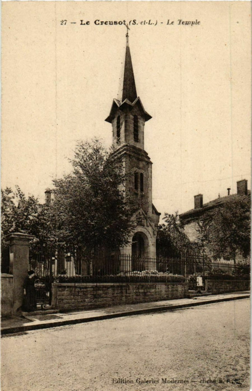 Carte postale ancienne Le Creusot Le Temple France au Creusot
