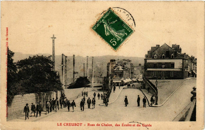 Carte postale ancienne Le Creusot Rues de Chalon France au Creusot