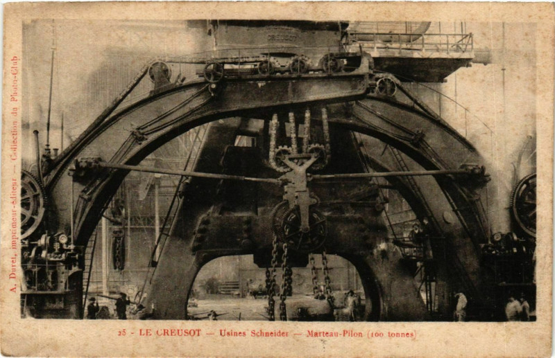 Carte postale ancienne Le Creusot Usines Schneider, Marteau Pilon France au Creusot