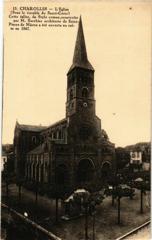 Carte postale ancienne Charolles L'Eglise France à Charolles