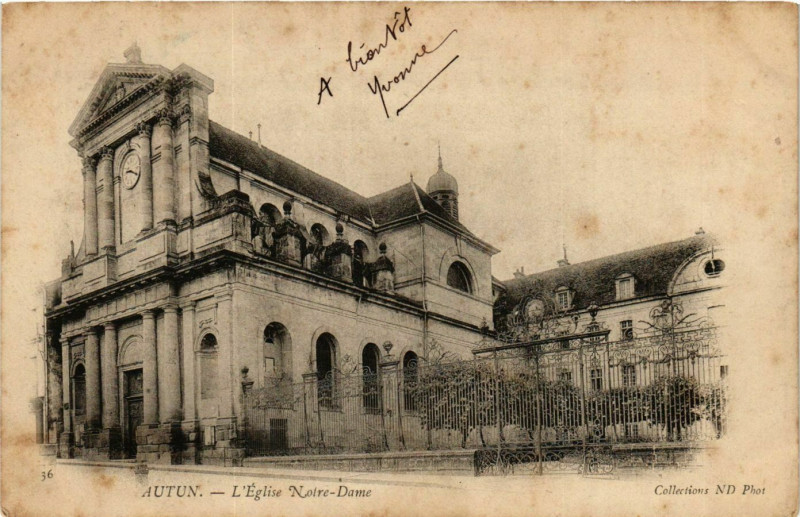 Carte postale ancienne Autun L'Eglise Notre-Dame France à Autun