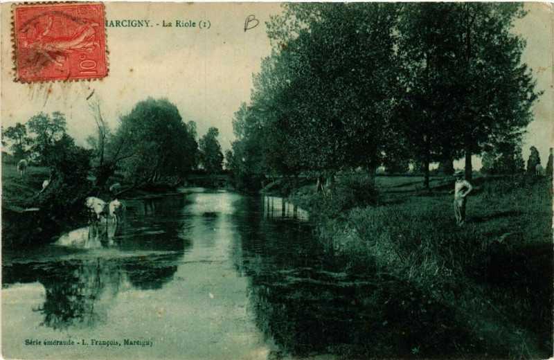 Carte postale ancienne Marcigny - La Riole à Marcigny
