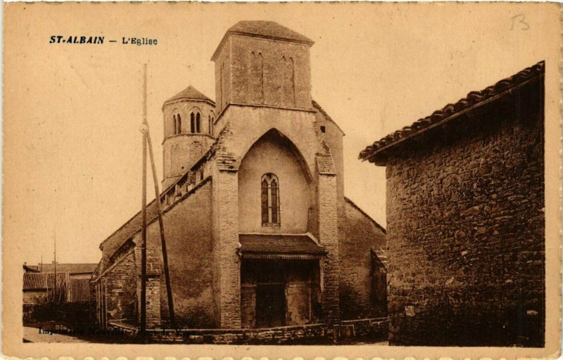 Carte postale ancienne Saint-Albain - L'Eglise à Saint-Albain