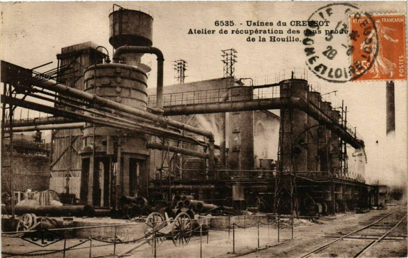 Carte postale ancienne Usines du Creusot - Atelier de recuperation des sous product