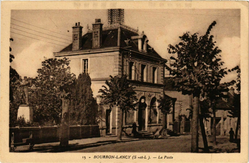 Carte postale ancienne Bourbon-Lancy - La Poste à Bourbon-Lancy