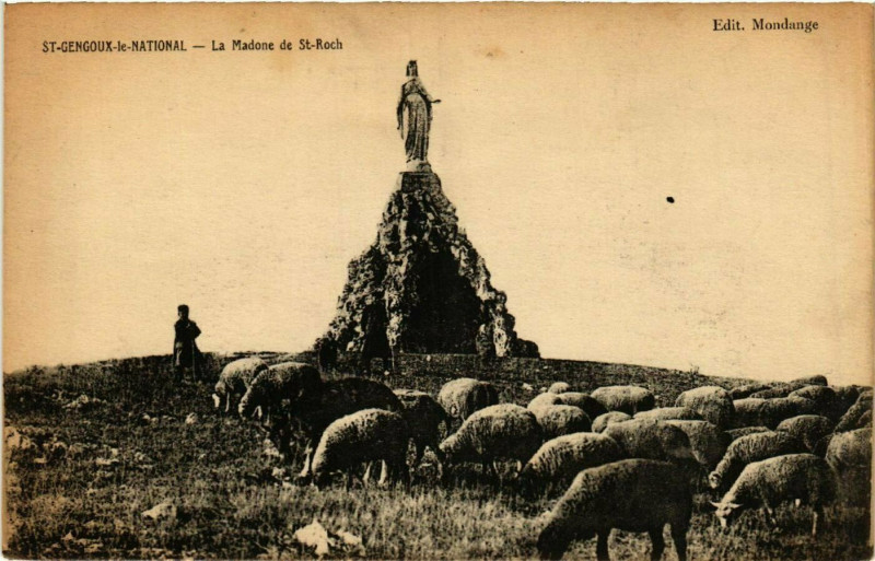 Carte postale ancienne Saint-Gengoux-le-National - La Madone de Saint-Roch à Saint-Gengoux-le-National