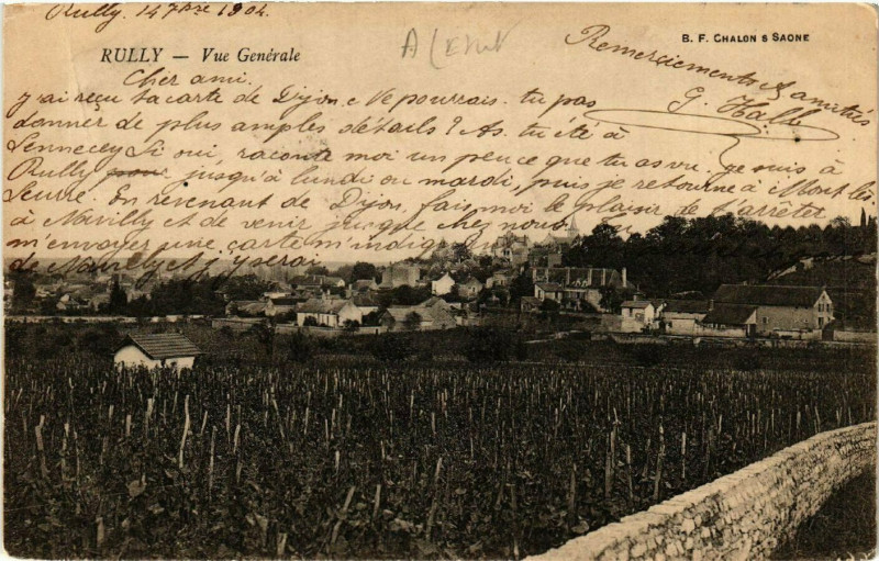 Carte postale ancienne Rully - Vue générale à Rully