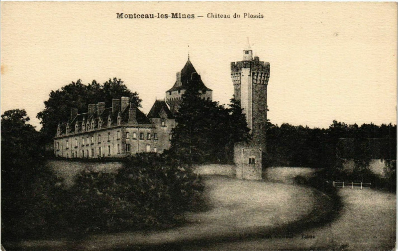Carte postale ancienne Montceau-les-Mines - Chateau du Plossis à Montceau-les-Mines