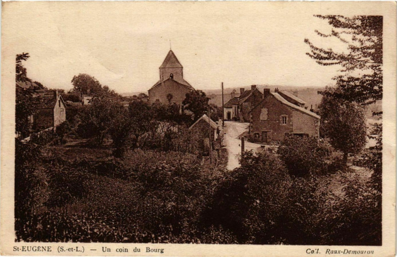 Carte postale ancienne Saint-Eugene - Un coin du Bourg à Saint-Eugène