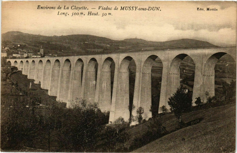 Carte postale ancienne Env. de la Clayette - Viaduc de Mussy-sous-Dun - Long 500 m à Mussy-sous-Dun