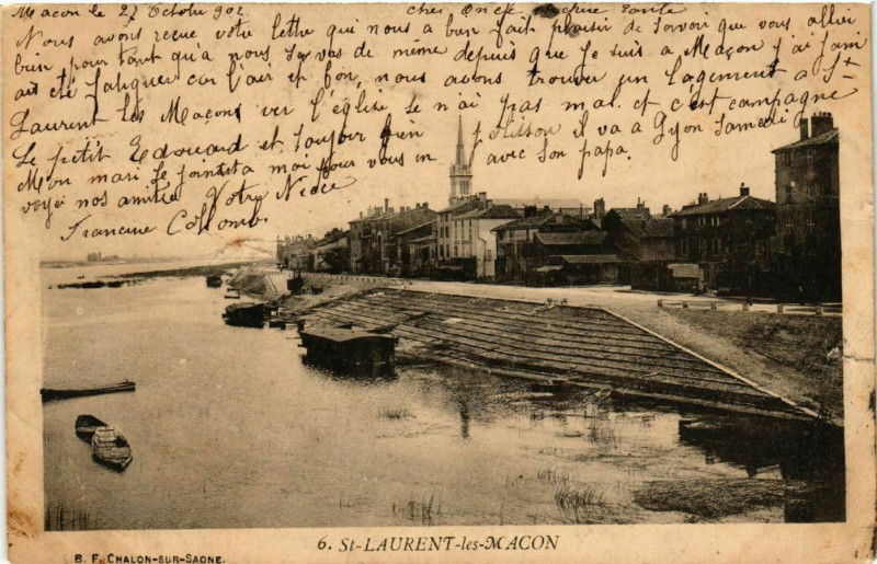 Carte postale ancienne Saint-Laurent-les-Macon à Mâcon