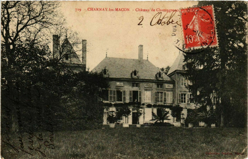 Carte postale ancienne Château de Champgrenou à Charnay-lès-Mâcon