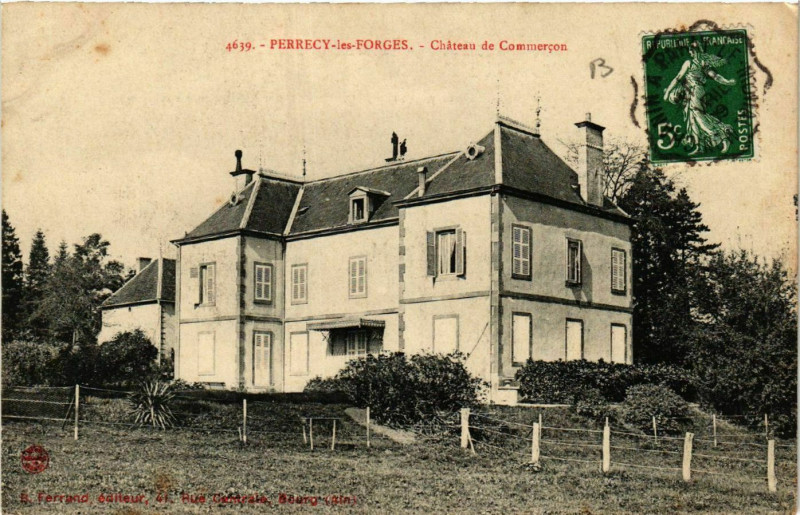Carte postale ancienne Perrecy-les-Forges - Chateau de Commercon à Perrecy-les-Forges