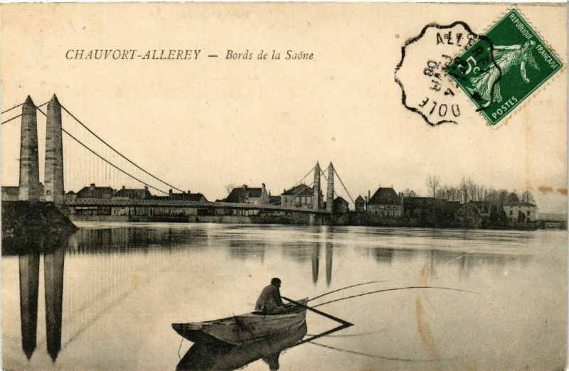 Carte postale ancienne Chauvort-Allerey - Bords de la Saone