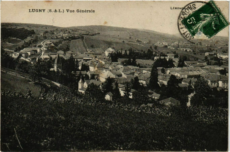 Carte postale ancienne Lugny (S.-&-L.) - Vue générale à Lugny
