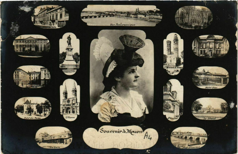 Carte postale ancienne Souvenir de Macon à Mâcon
