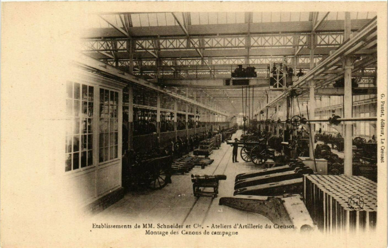Carte postale ancienne Le Creusot - Ateliers d'Artillerie du Creusot - Etab. Schneider au Creusot